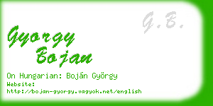 gyorgy bojan business card